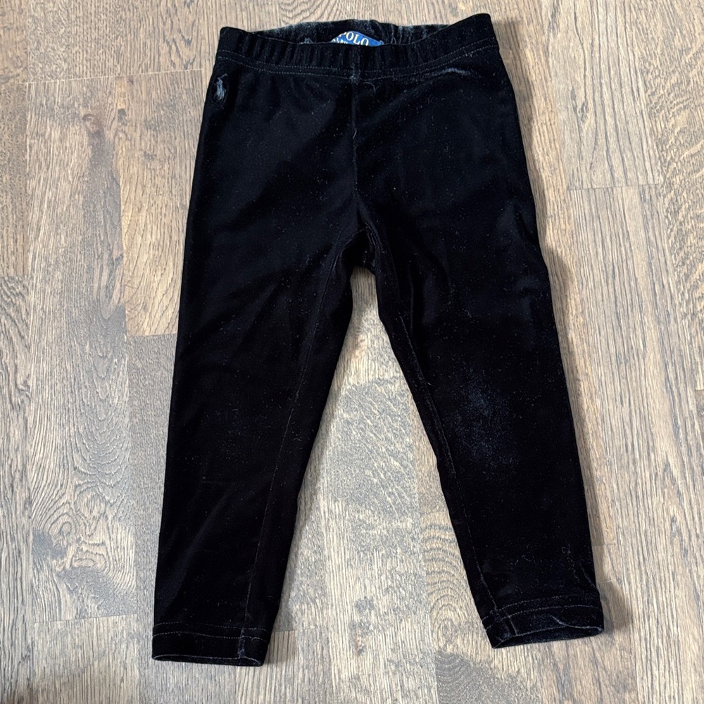 Polo by Ralph Lauren Black Velvet Kids Leggings